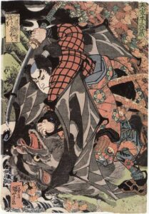 Miyamoto Musashi by Utagawa Kuniyoshi, hand-painted oil painting reproduction