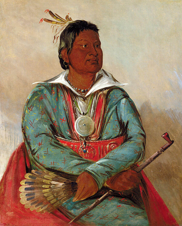 Mo sho la tub bee, He Who Puts Out and Kills, Chief of the Tribe by George Catlin, hand-painted oil painting reproduction