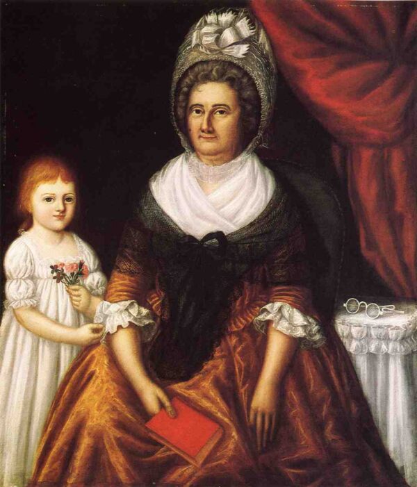 Mrs. John Moale (Ellin North) and Ellin North Moale by Joshua Johnson, hand-painted oil painting reproduction