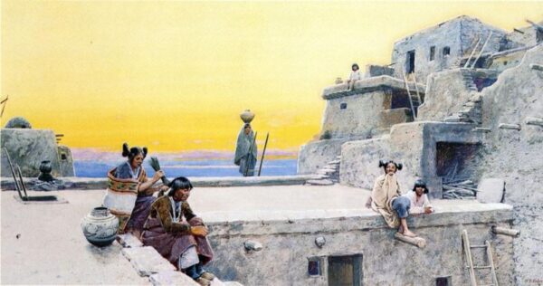 Moki Courtship by Henry Farny, hand-painted oil painting reproduction