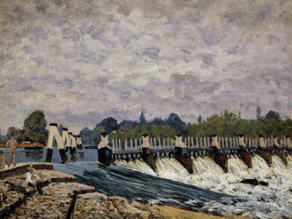 Molesey Weir – Morning by Alfred Sisley, hand-painted oil painting reproduction