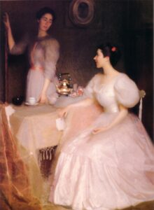 Mollie Scott and Dorothy Tay by William McGregor Paxton, hand-painted oil painting reproduction