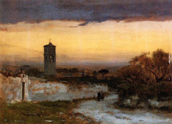 Monastery at Albano by George Inness, hand-painted oil painting reproduction
