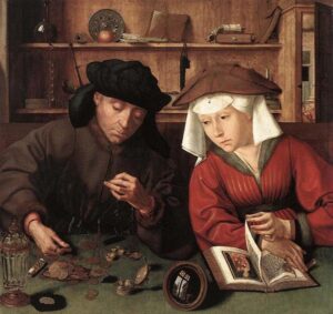 Money Changers by Quentin Massys, hand-painted oil painting reproduction