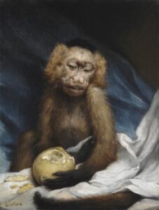 Monkey with Lemon by Gabriel Cornelius Ritter von Max, hand-painted oil painting reproduction
