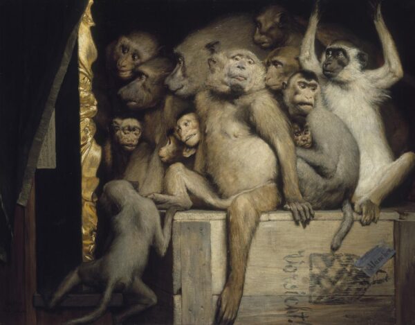 Monkeys as Judges of Art by Gabriel Cornelius Ritter von Max, hand-painted oil painting reproduction