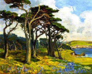 Monterey Shore in Springtime by Franz Bischoff, hand-painted oil painting reproduction