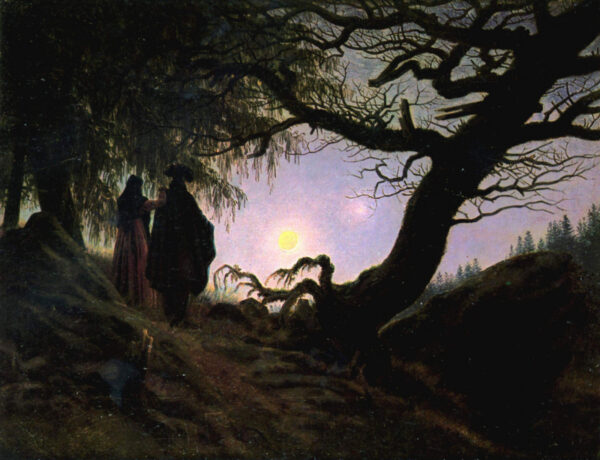 Man and Woman Contemplating the Moon by Caspar David Friedrich, hand-painted oil painting reproduction
