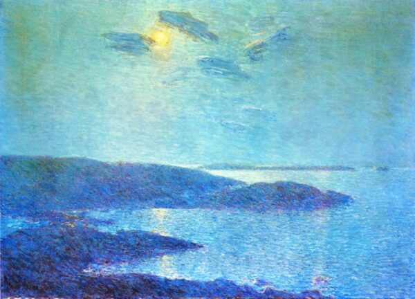 Moonlight Scene by Frederick Childe Hassam, hand-painted oil painting reproduction
