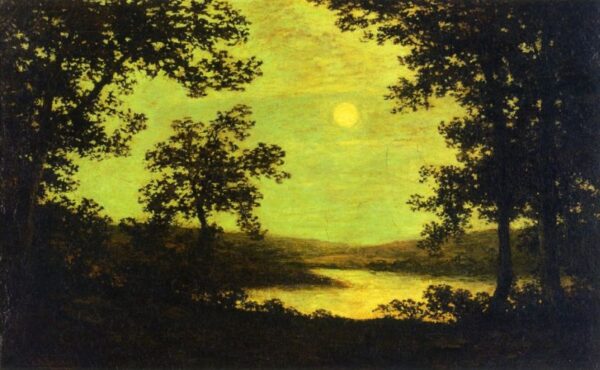 Moonlight on the Columbia River by Ralph Albert Blakelock, hand-painted oil painting reproduction