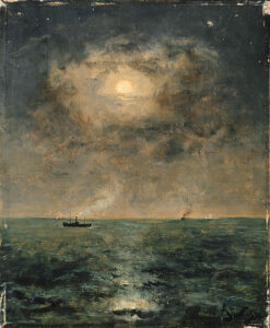 Moonlit Seascape by Alfred Stevens, hand-painted oil painting reproduction