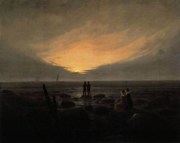 Moonrise by the Sea by Caspar David Friedrich, hand-painted oil painting reproduction