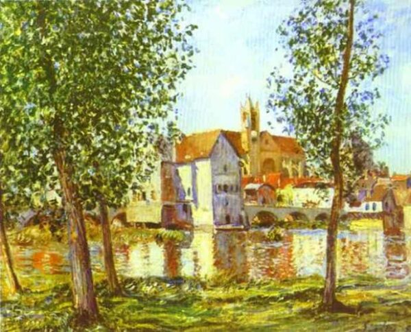 Moret-sur-Loing in the Morning Sun by Alfred Sisley, hand-painted oil reproduction