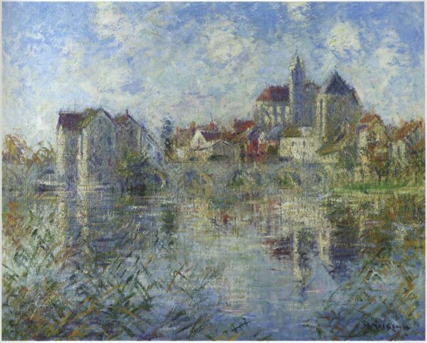 Moret sur Loing et l eglise by Gustave Loiseau, hand-painted oil painting reproduction