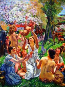 Morning by Léon Frédéric, hand-painted oil painting reproduction