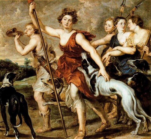 Morning call of hunting by Peter Paul Rubens, hand-painted oil painting reproduction