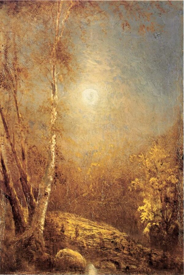 Morning Sun in Autumn by Louis-Remy Mignot, hand-painted oil painting reproduction
