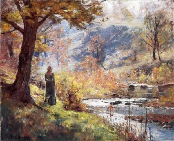 Morning by the Stream by Theodore Clement Steele, hand-painted oil painting reproduction
