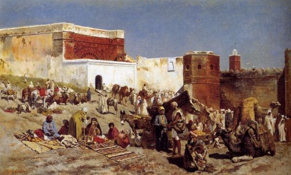 Moroccan Market by Edwin Lord Weeks, hand-painted oil painting reproduction