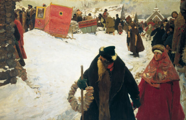 Arrival of Foreigners to 17th-Century Moscow by Sergey Ivanov, hand-painted oil painting reproduction