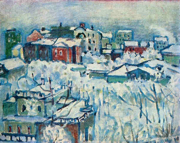 Moscow. Smolensky Boulevard. Study by Wassily Kandinsky, hand-painted oil painting reproduction