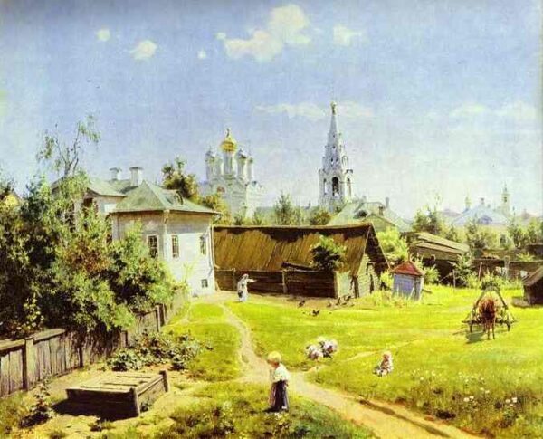 Moscow Backyard by Vasiliy Polenov, hand-painted oil painting reproduction