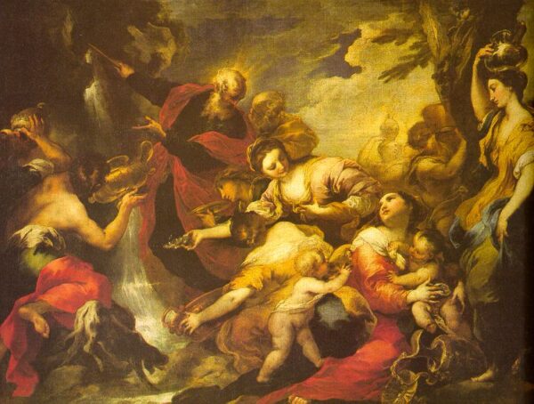 Moses Striking the Rock by Valerio Castello, hand-painted oil painting reproduction