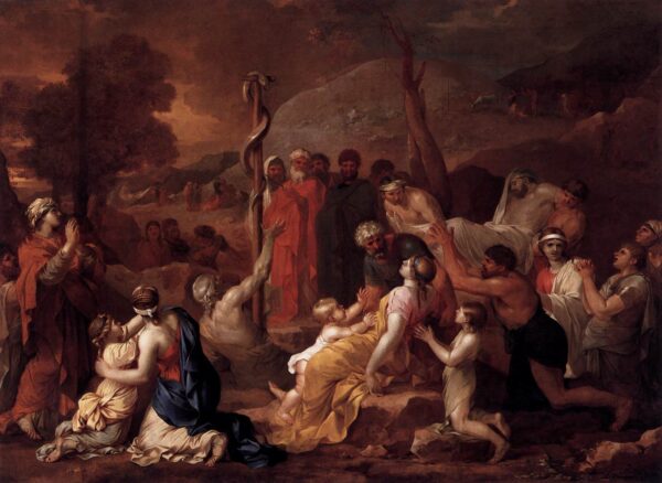 Moses and the Brazen Serpent by Sébastien Bourdon, hand-painted oil painting reproduction