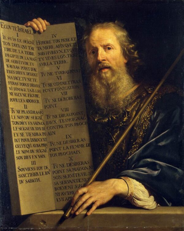 Moses with the Ten Commandments by Philippe de Champaigne, hand-painted oil painting reproduction