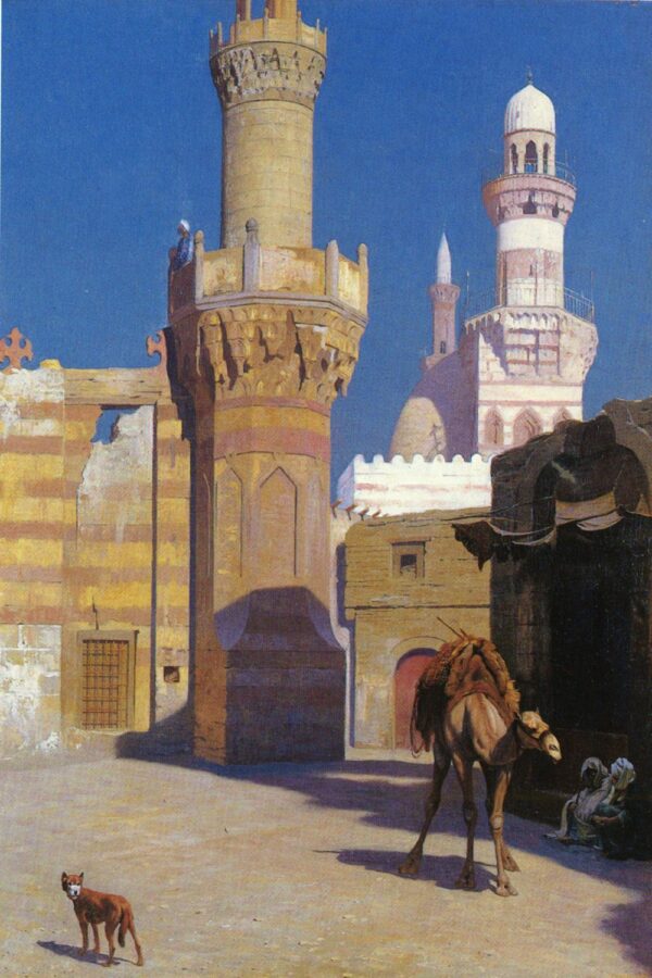 A Hot Day in Cairo (In front of the Mosque) by Jean-Léon Gérôme, hand-painted oil painting reproduction