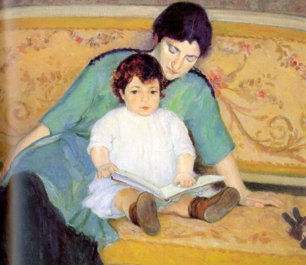 Mother And Baby Elizabeth by Bernhard Gutmann, hand-painted oil painting reproduction