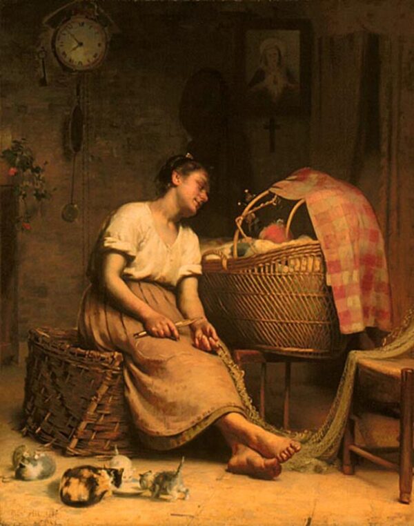 Mother Love by Paul Peel, hand-painted oil painting reproduction