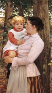 Mother and Child by Carroll Beckwith, hand-painted oil painting reproduction