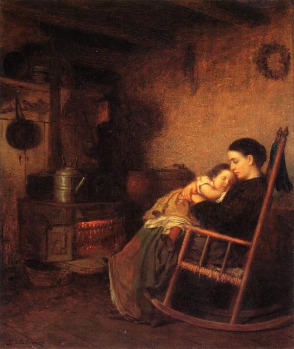 Mother and Child by Eastman Johnson, hand-painted oil painting reproduction