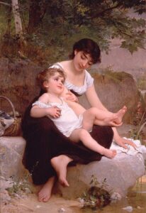 Mother and Child by Émile Munier, hand-painted oil painting reproduction