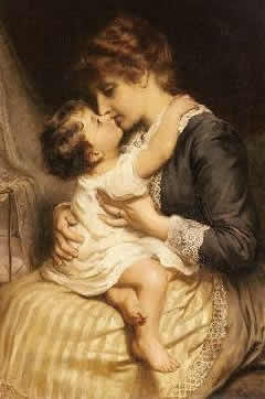 Motherly Love by Frederick Morgan, hand-painted oil reproduction