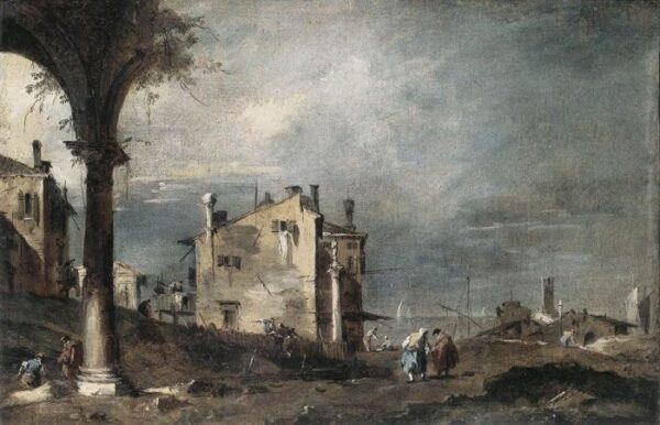 Capriccio with Venetian Motifs by Francesco Guardi, hand-painted oil painting reproduction