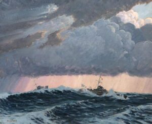 Motor Launches by Geoffrey Stephen Allfree, hand-painted oil painting reproduction