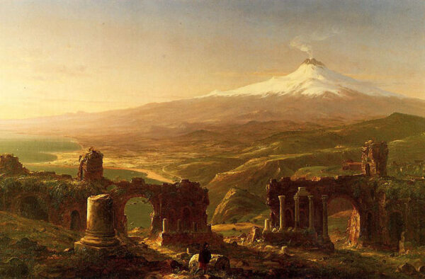 Mount Etna From Taormina by Thomas Cole, hand-painted oil painting reproduction
