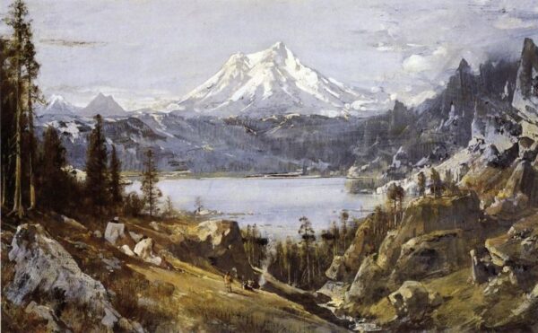 Mount Shasta from Castle Lake by Thomas Hill, hand-painted oil painting reproduction