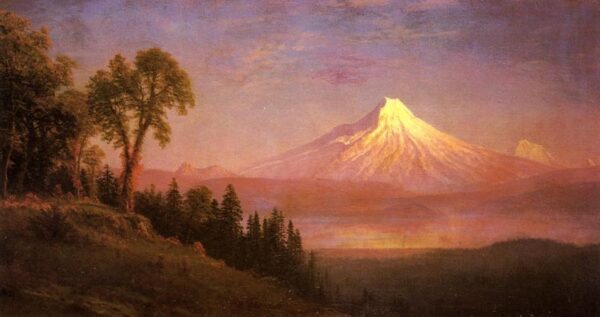 Mount St. Helens, Columbia River, Oregon by Albert Bierstadt, hand-painted oil painting reproduction
