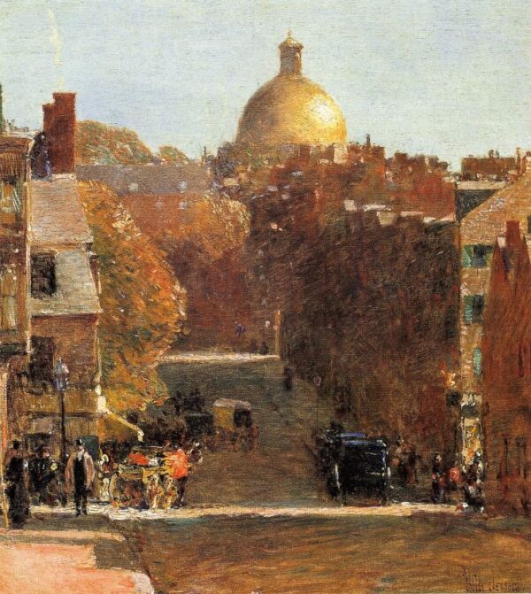Mount Vernon Street, Boston by Frederick Childe Hassam, hand-painted oil painting reproduction