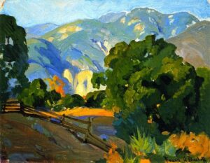 Mountain Fence by Franz Bischoff, hand-painted oil painting reproduction