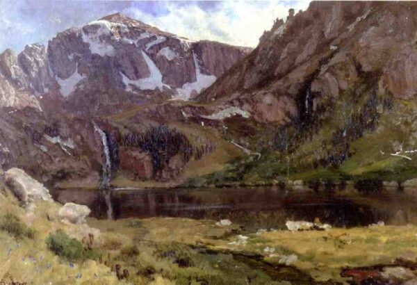 Mountain Lake by Albert Bierstadt, hand-painted oil painting reproduction