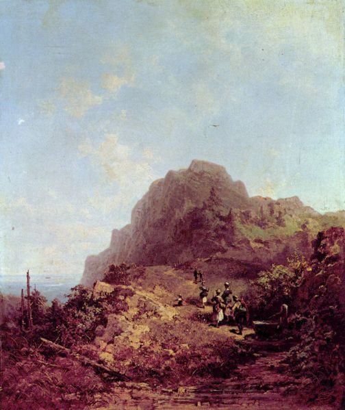 Mountain Migration by Carl Spitzweg, hand-painted oil reproduction