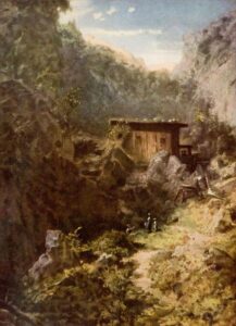 Mountain Mill by Carl Spitzweg, hand-painted oil painting reproduction