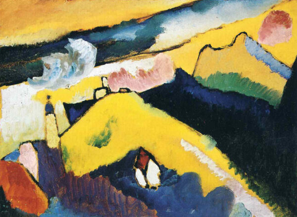 Mountain landscape with church by Wassily Kandinsky, hand-painted oil painting reproduction