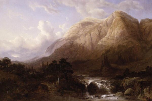 Mountainous Landscape with a Torrent by Alexandre Calame, hand-painted oil painting reproduction