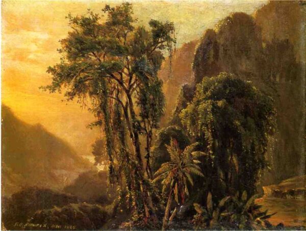 A Glimpse of the Caribbean Sea from the Jamaica Mountains by John Frederick Kensett, hand-painted oil painting reproduction