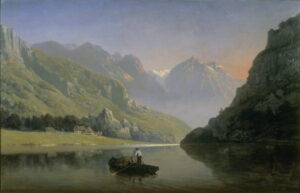 Souvenir of Savoy Sunrise in the Mountains by Joséphine Bowes, hand-painted oil painting reproduction